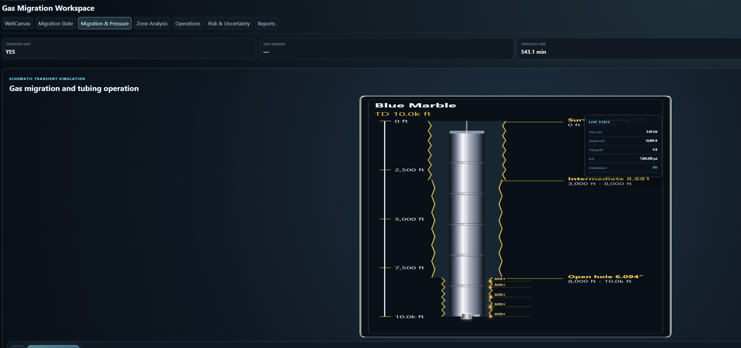 GasMig transient gas migration workspace