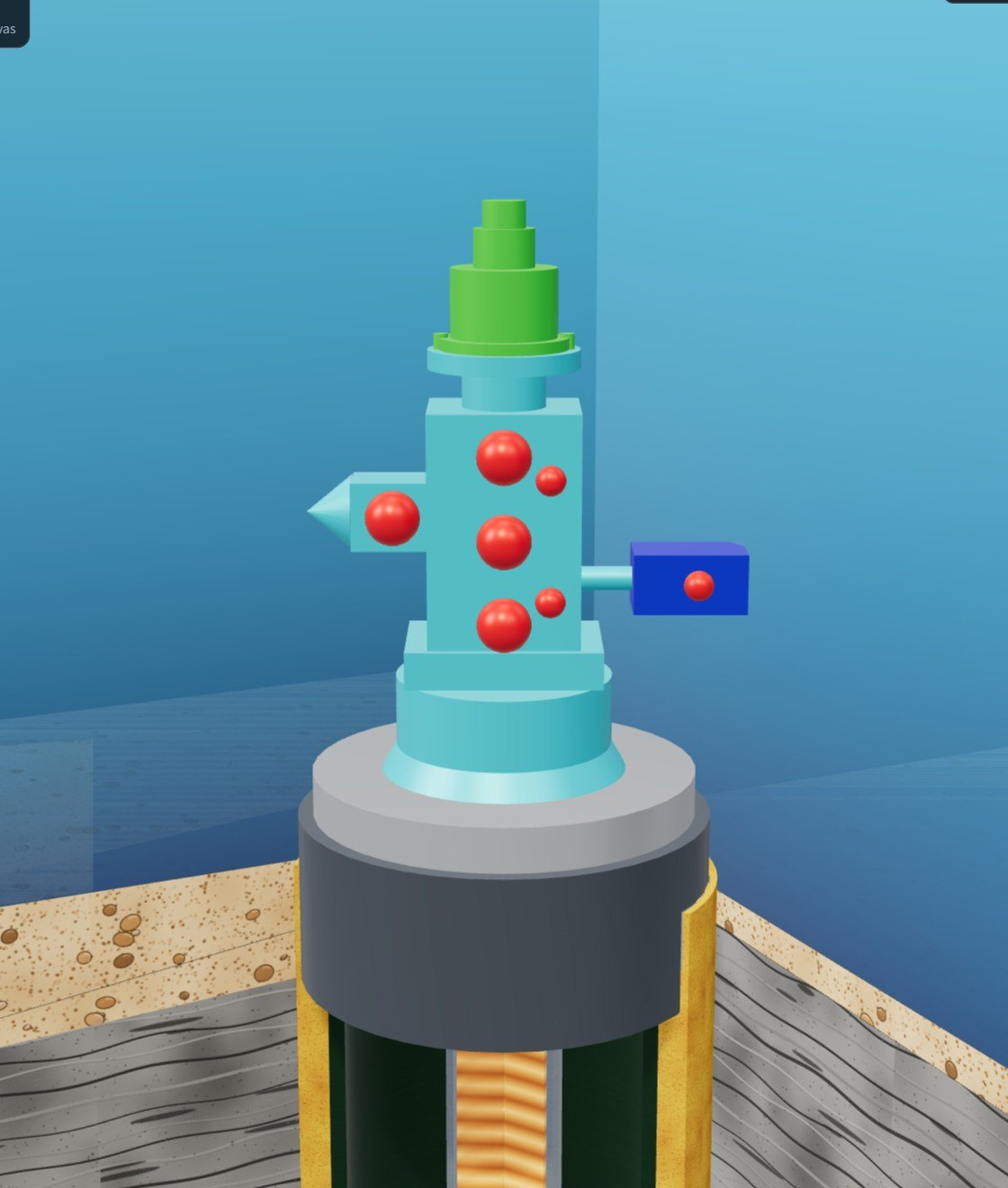 SigmaPulse 3D view of a subsea tree on the seabed above the casing strings